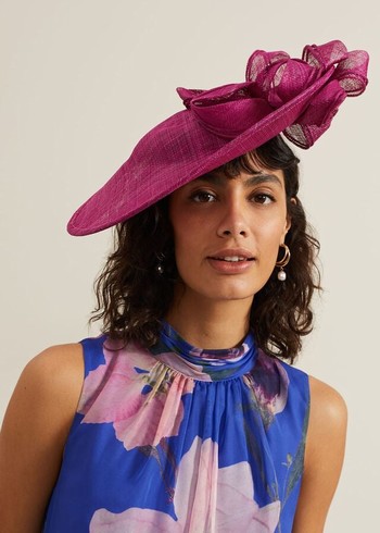 Phase Eight Double Bow Round Disc Fascinator Hats Pink Canada | BWYVCU-586